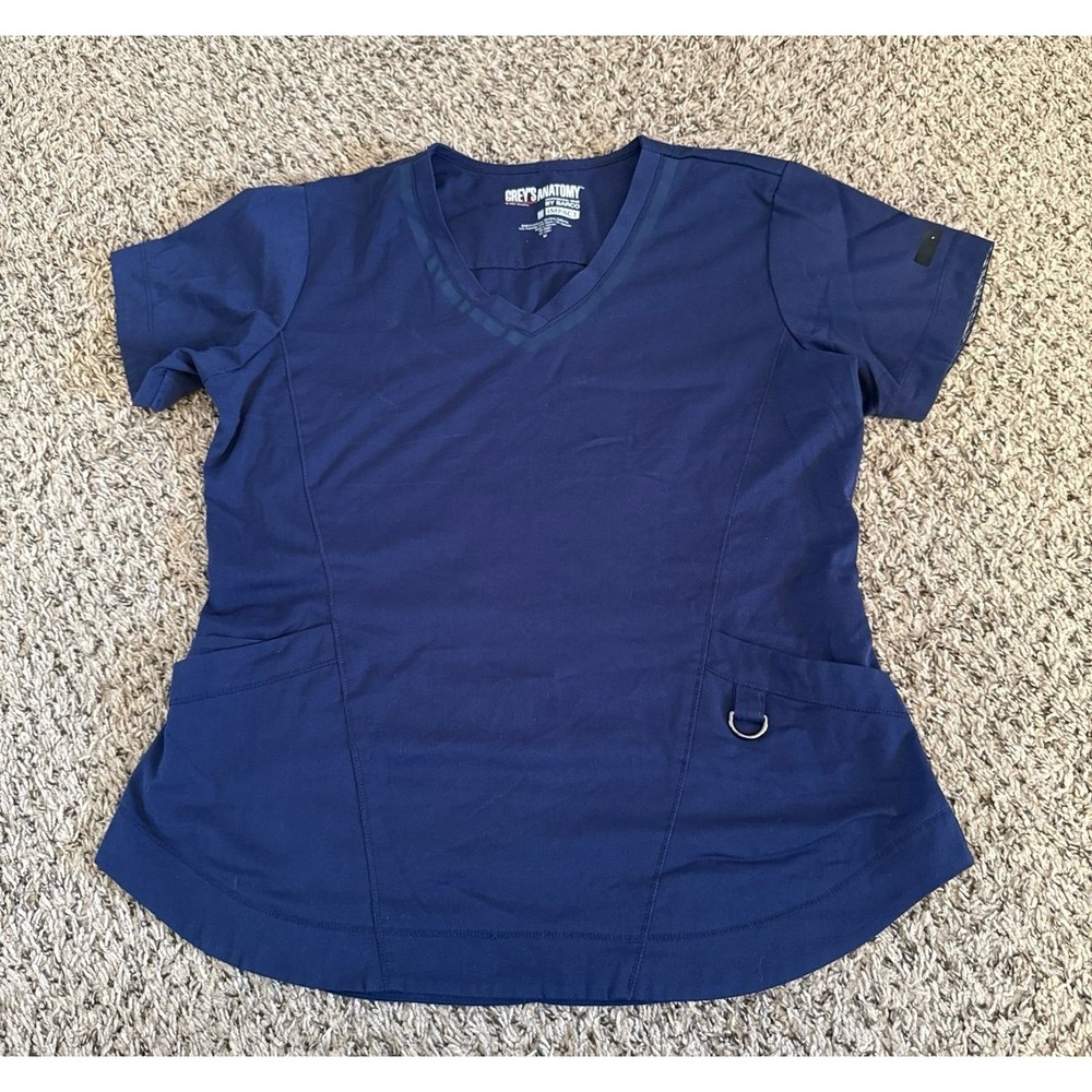 Grey's Anatomy Women's‎ Navy Blue Short Sleeve Scrub Top Size Medium